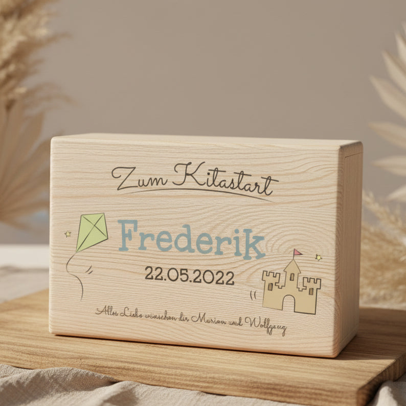 XL Memory Boxes - Natural Wood - Christening / School / Kindergarten / Communion - Personalized | Smack Boxes
