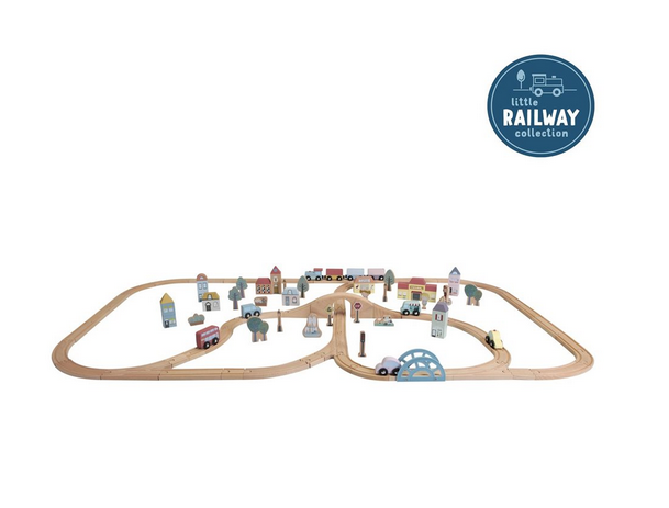 Wooden train starter set XXL made of wood | Smack buffers