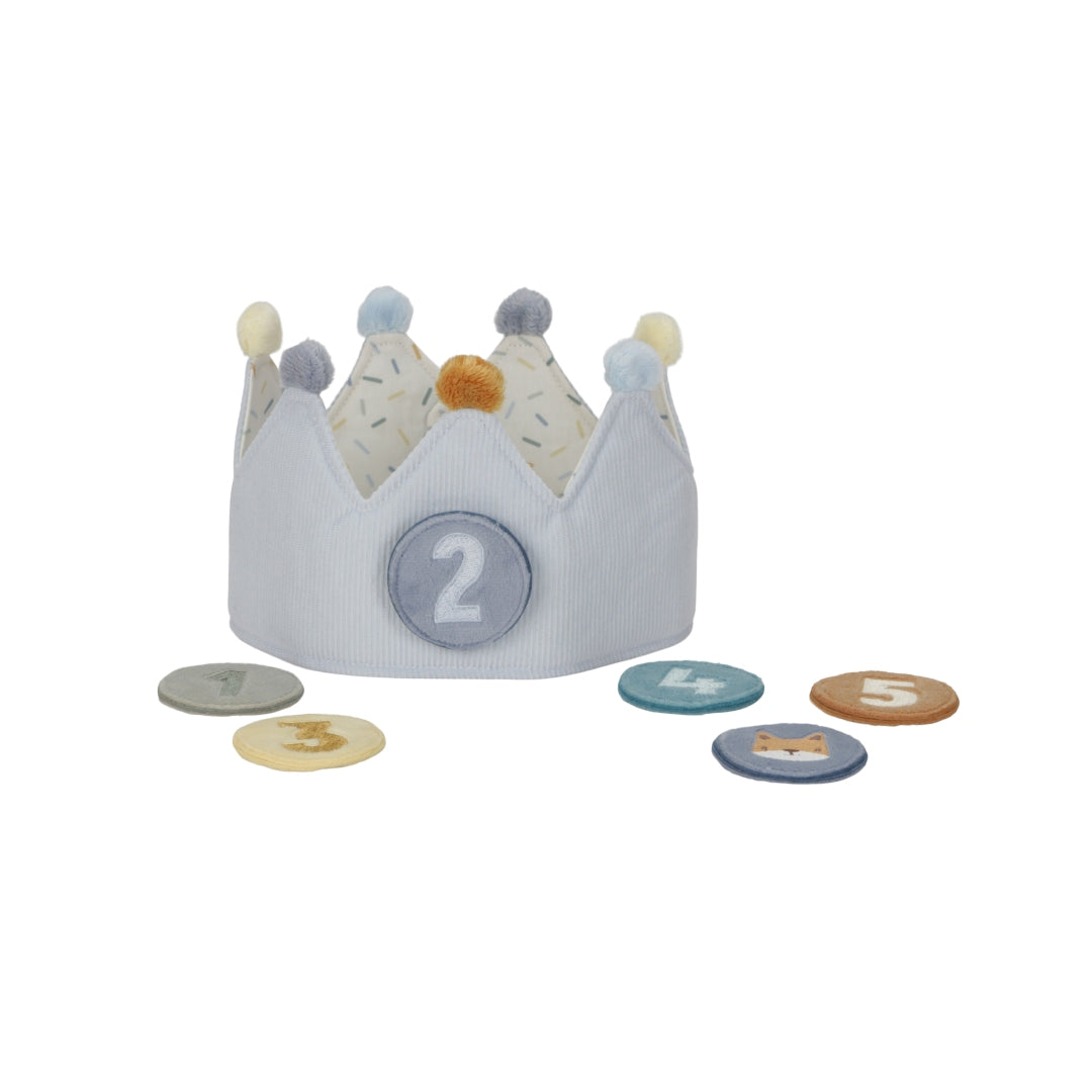 Blue birthday crown