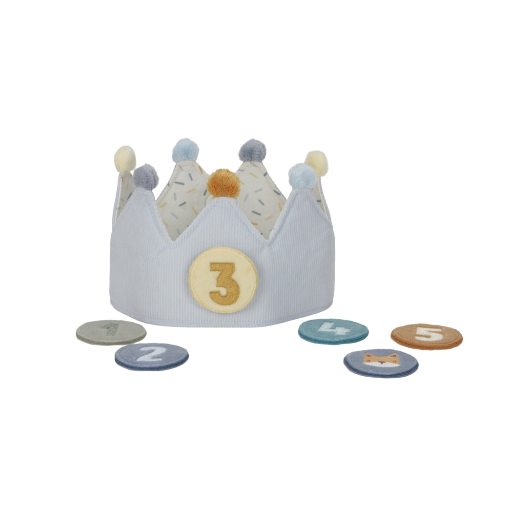 Blue birthday crown