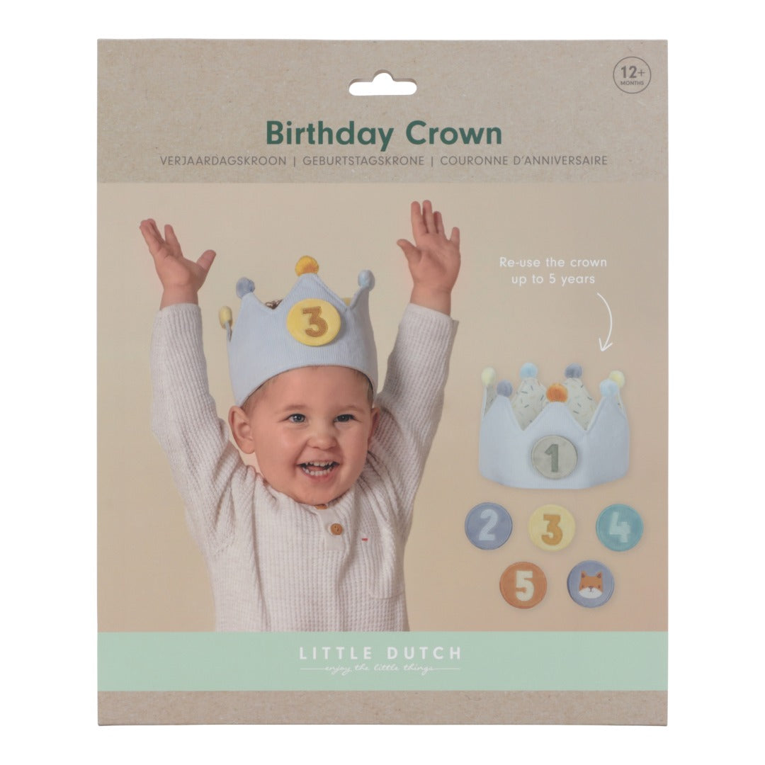 Blue birthday crown