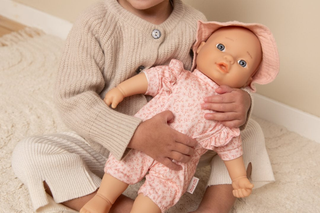 Personalized Doll Clothes with Name – Pink Set for Dolls 33–36 cm