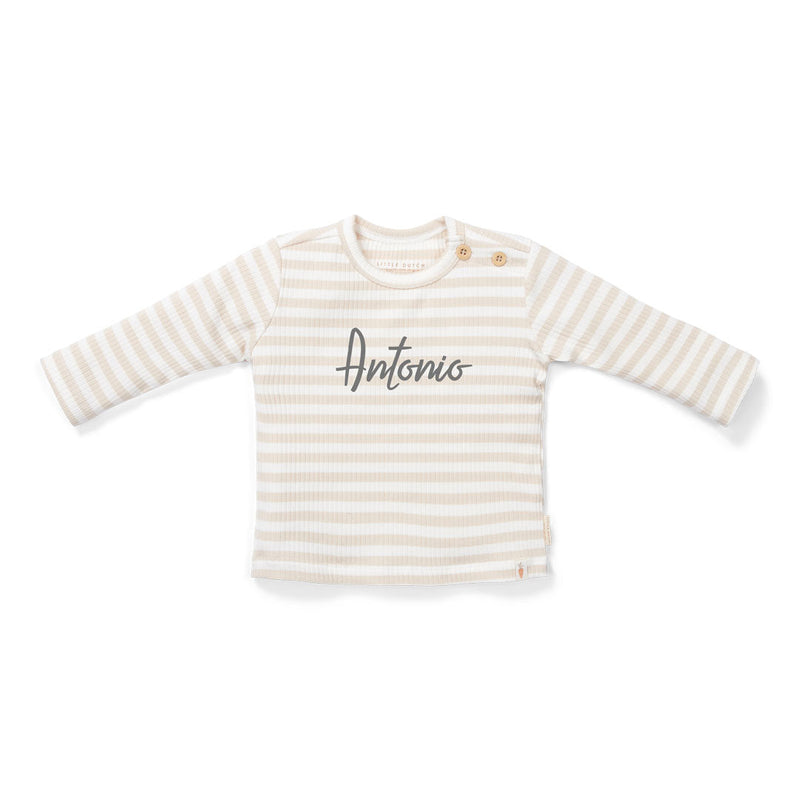 Long-sleeved T-shirt Stripe Sand White for babies and children
