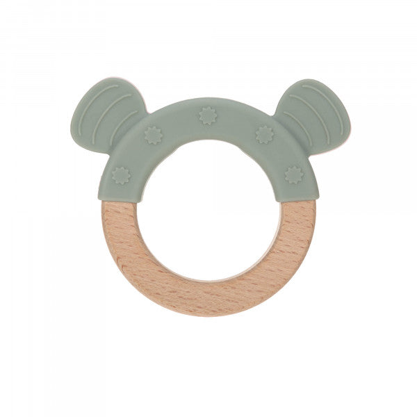 Grasping toy with teething ring, natural/grey l Lässig