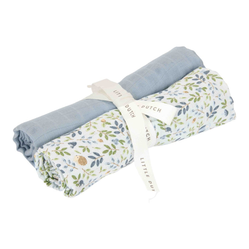 Muslin cloth swaddles 70 x 70 cm - Forest Adventure & Denim Blue | Little Dutch