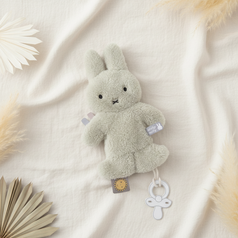 Miffy Fluffy Green Pacifier Cloth for Babies
