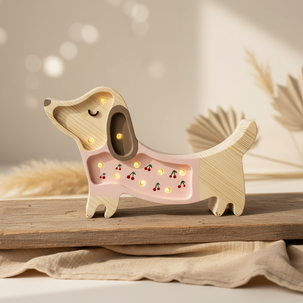 Lamp Dog Cherries Mini, Pink | Little Lights