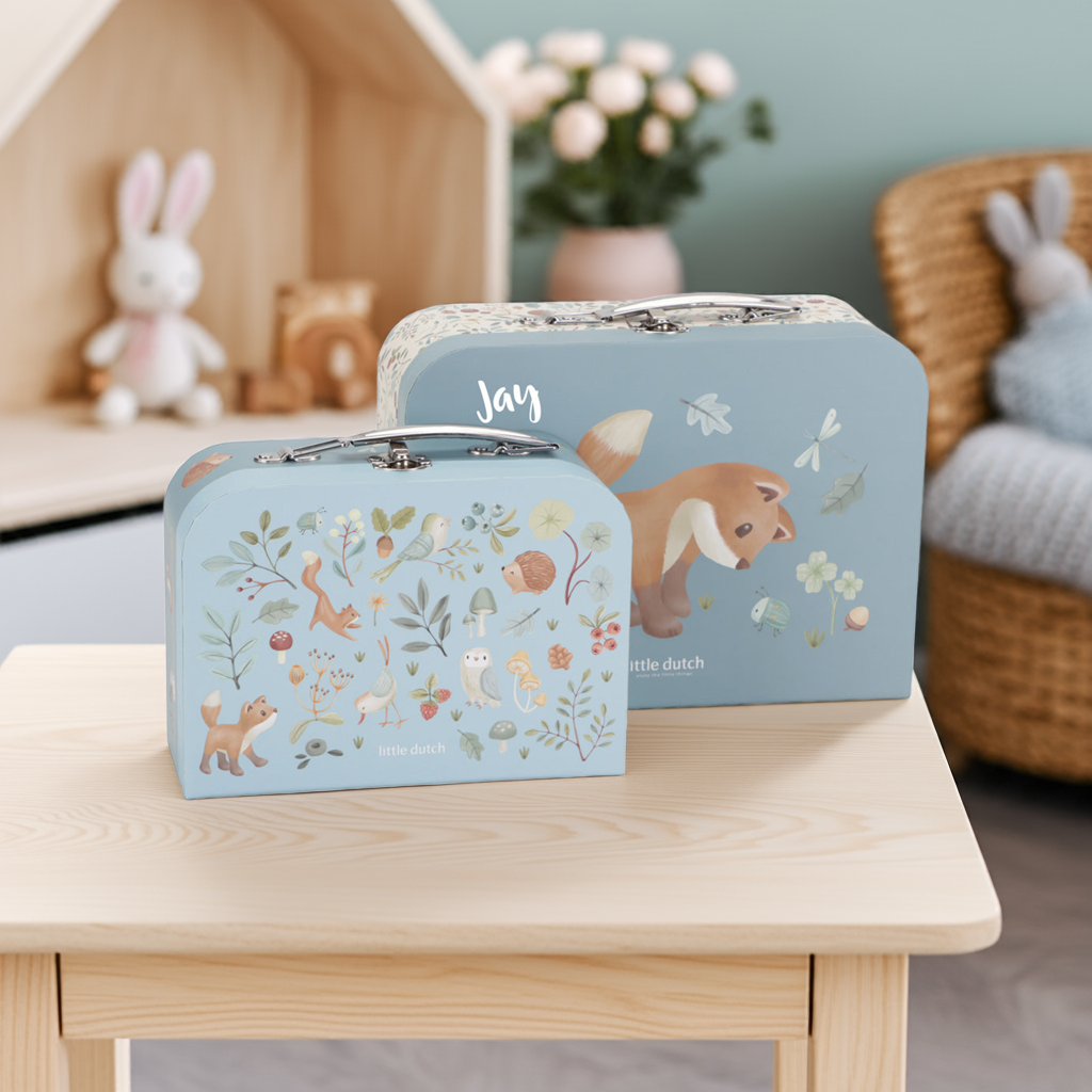 Suitcase personalized with name in blue
