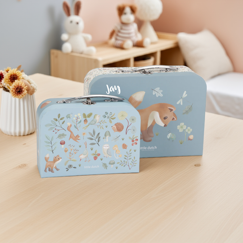 Suitcase personalized with name in blue