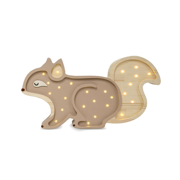 Squirrel lamp, cappuccino wood | Little Lights