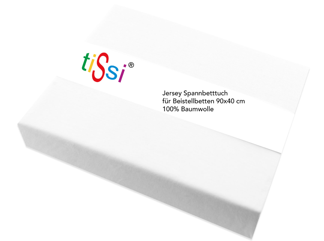 Spannbettlaken Beistellbett 90 x 40 cm Weiß | tiSsi®