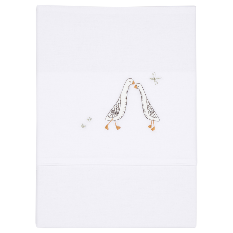 Drap de lit enfant brodé Petite Oie 110 x 140 cm | Little Dutch