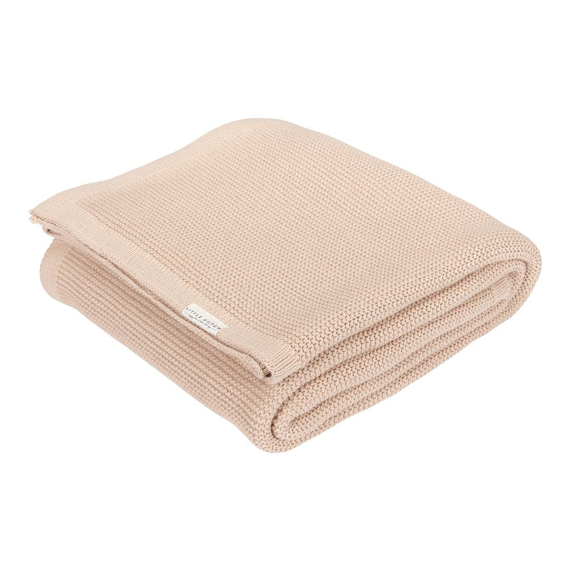 Knitted cradle blanket beige | Little Dutch