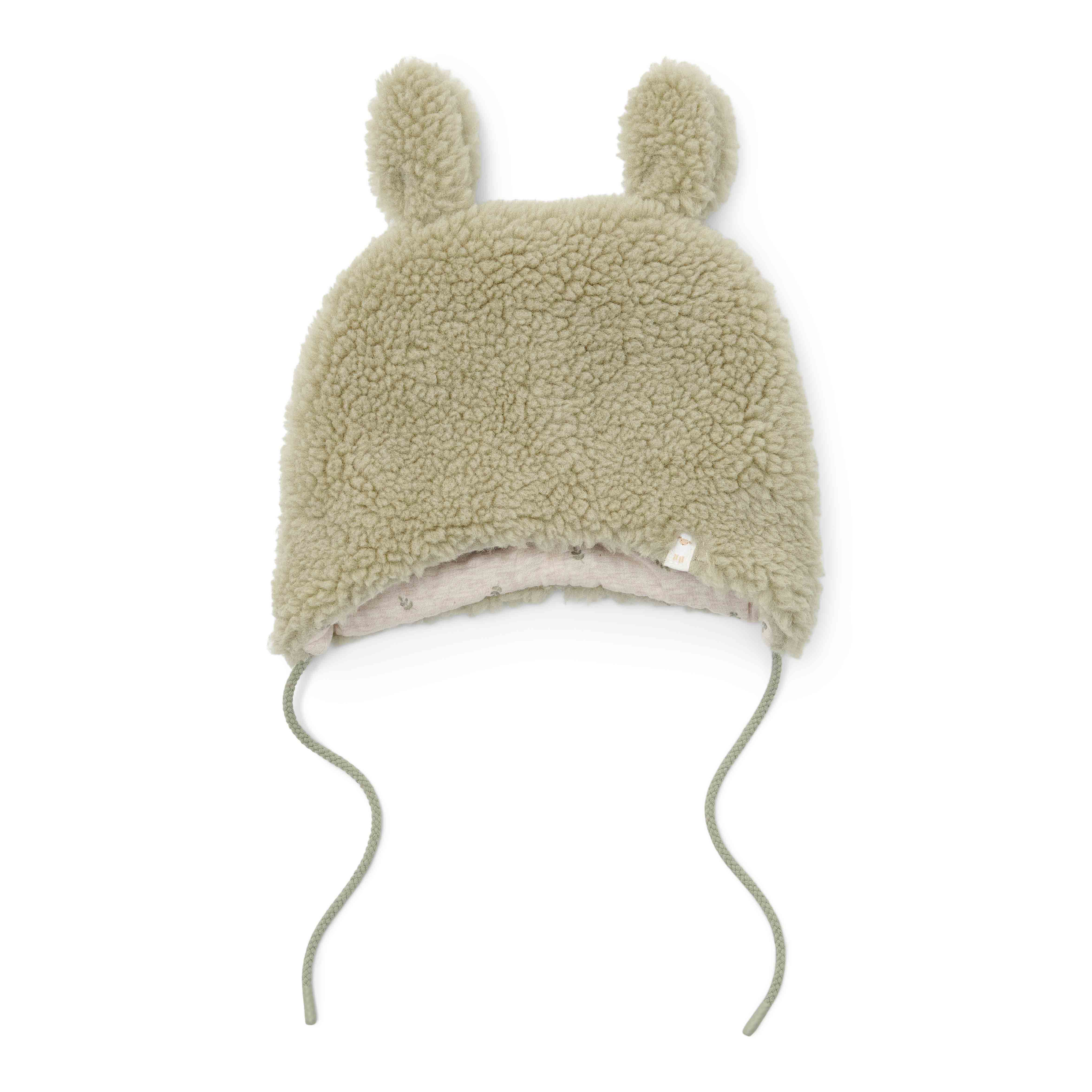 Teddy Beanie Soft Green – Warm Baby Hat for Newborns