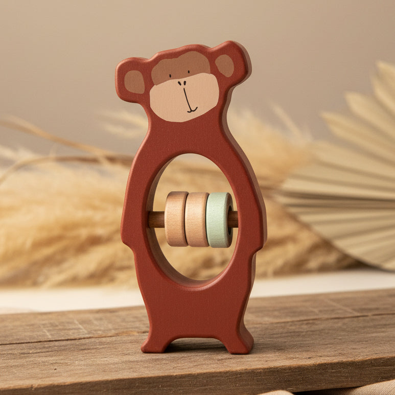 Wooden Rattle - Mr. Monkey | Trixie