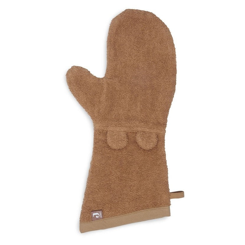 Terry cloth wash mitts, light brown | Jollein
