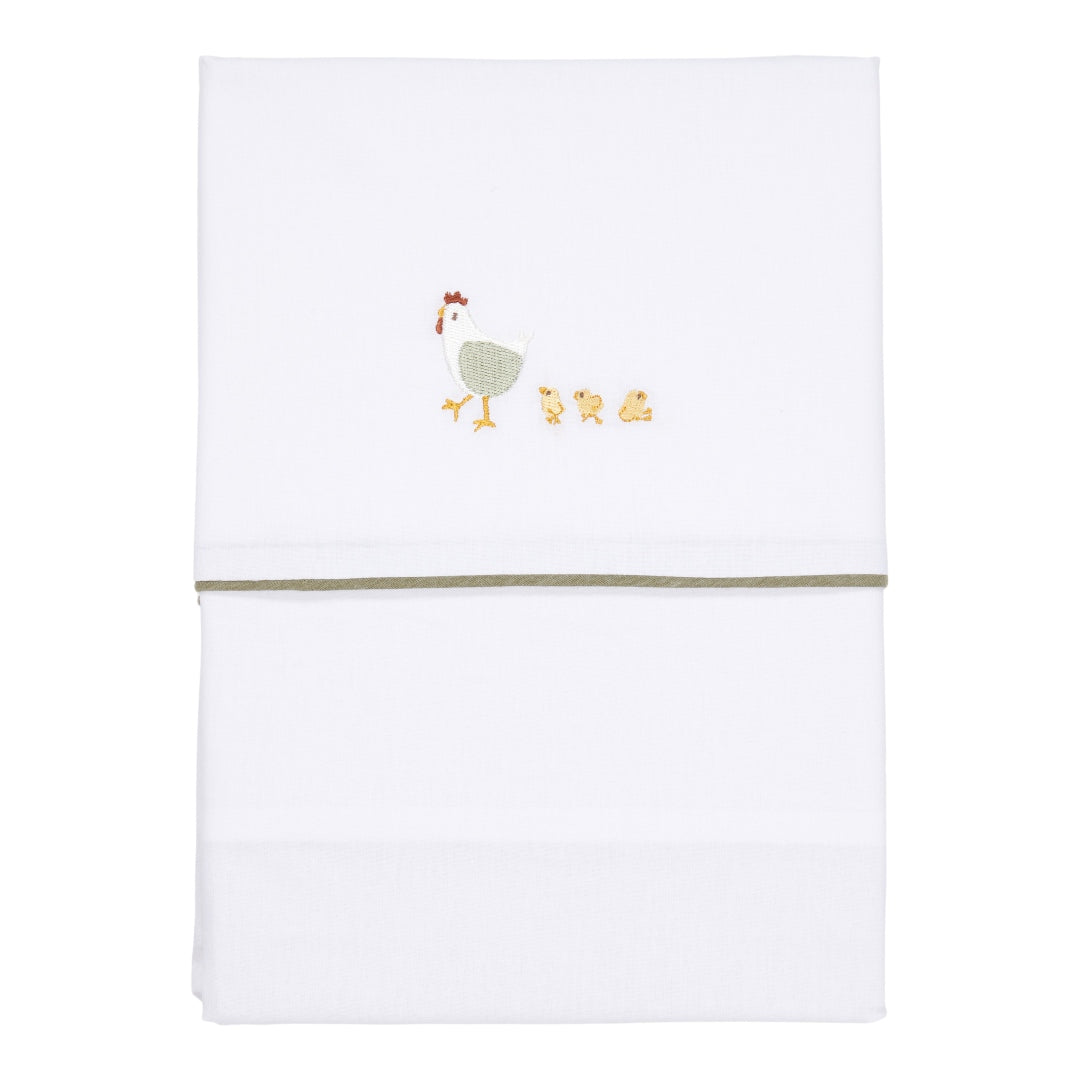 Wiegelaken bestickt 70 x 100 cm - Little Farm | Little Dutch