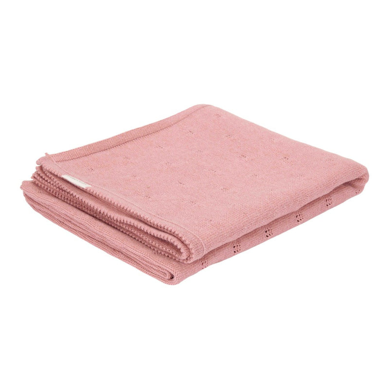 Knitted cradle blanket Pure Pink Blush | Little Dutch