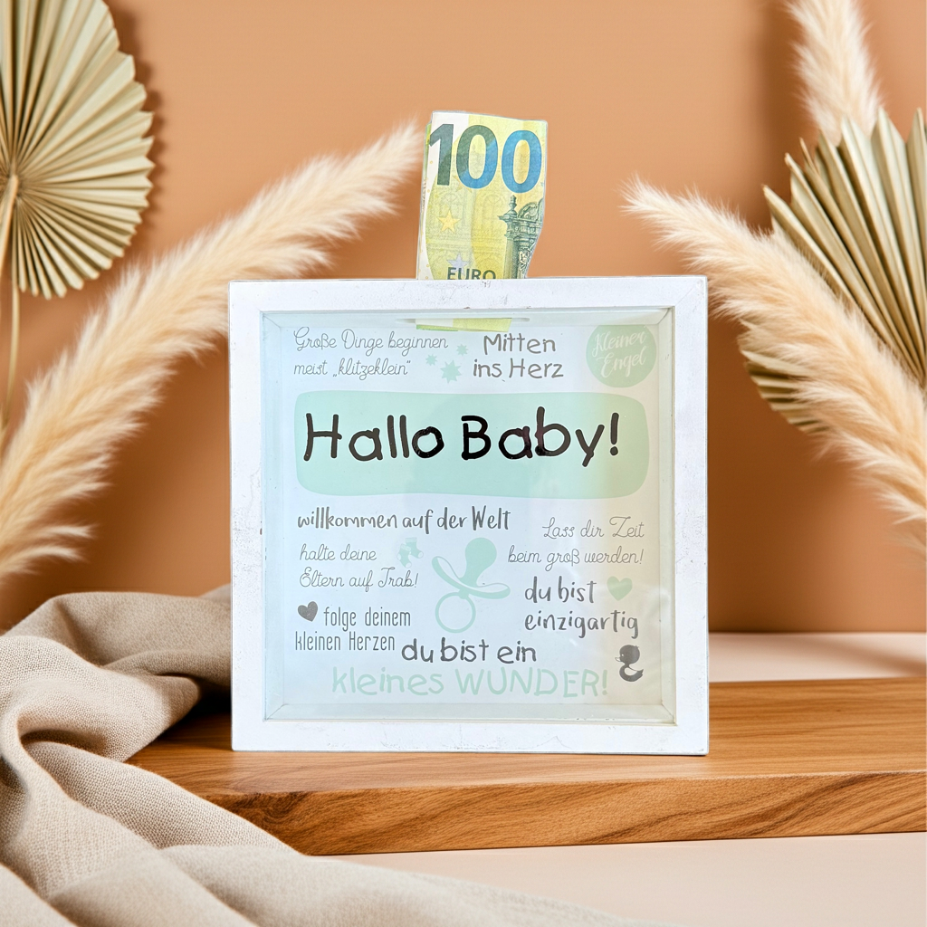 Piggy Bank Hello Baby - Money Gift for Birth | Schmatzepuffer