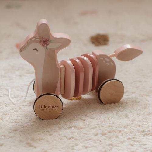 Wobbly pull toy deer Fairy Garden