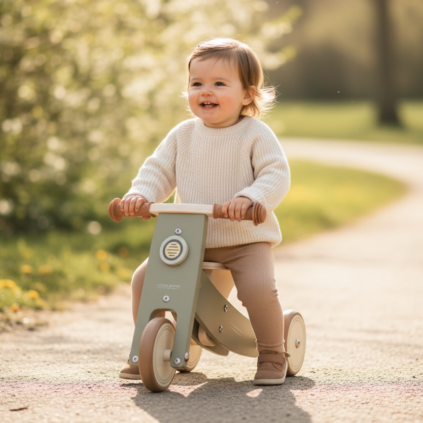 Personalisiertes Holz-Dreirad mit Namen – Geschenk für Kleinkinder