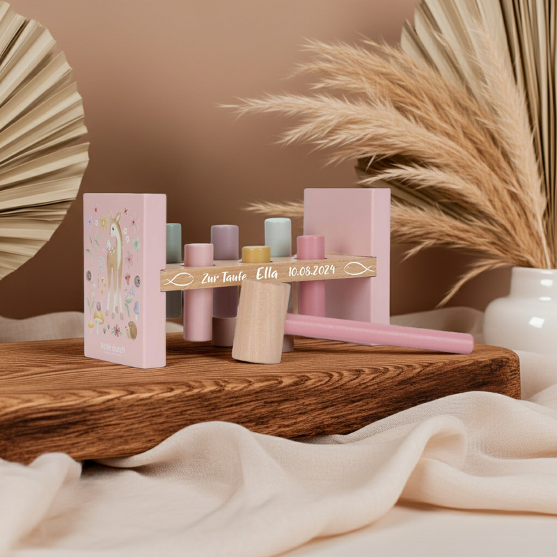Hammerbank Fairy Garden made of wood – Christening gift | Schmatzepuffer