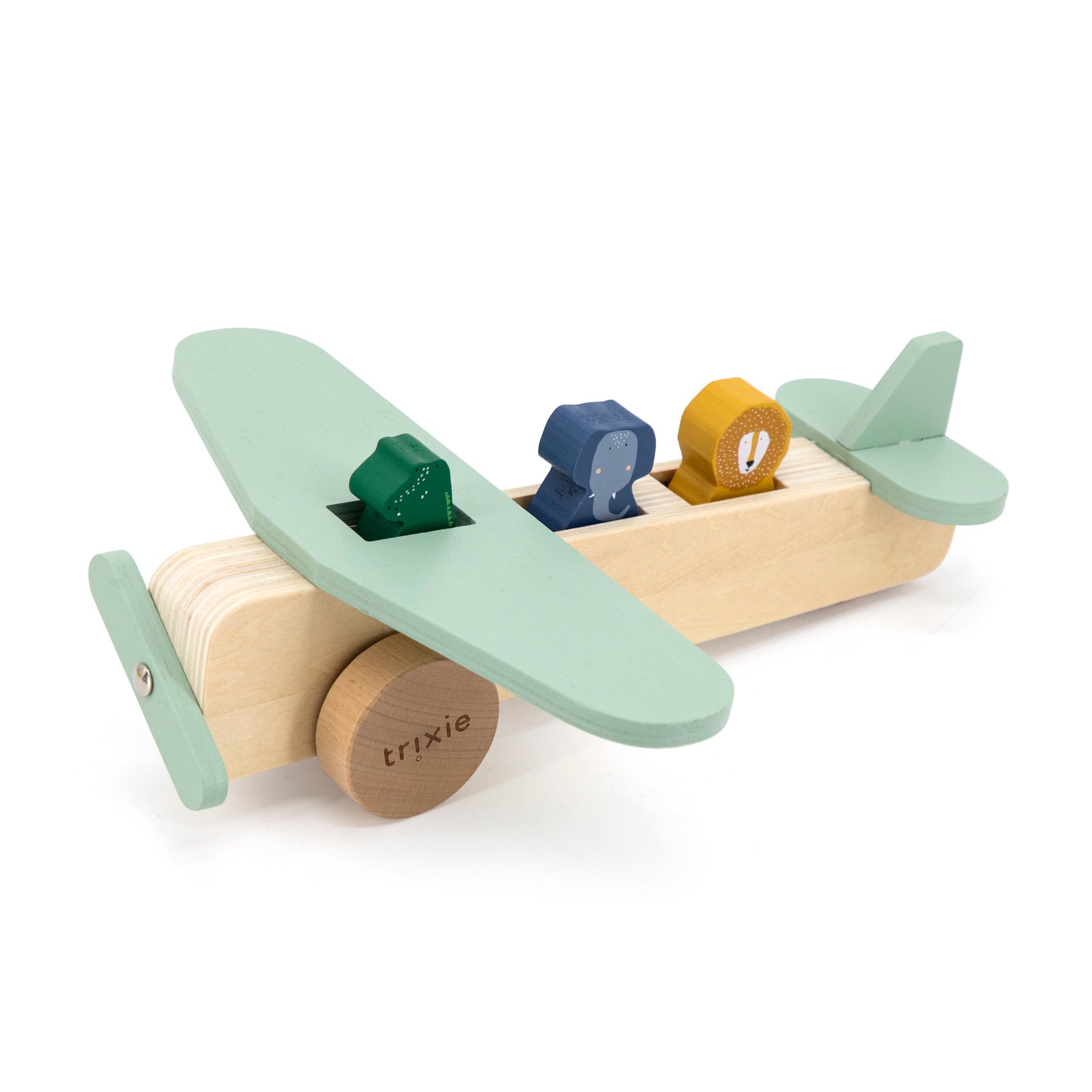 Wooden airplane with animals | Trixie