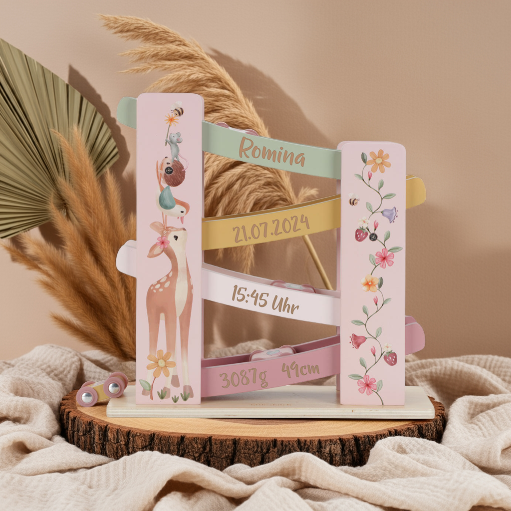 Personalized Marble Run for Birth - Magical Gift with Name