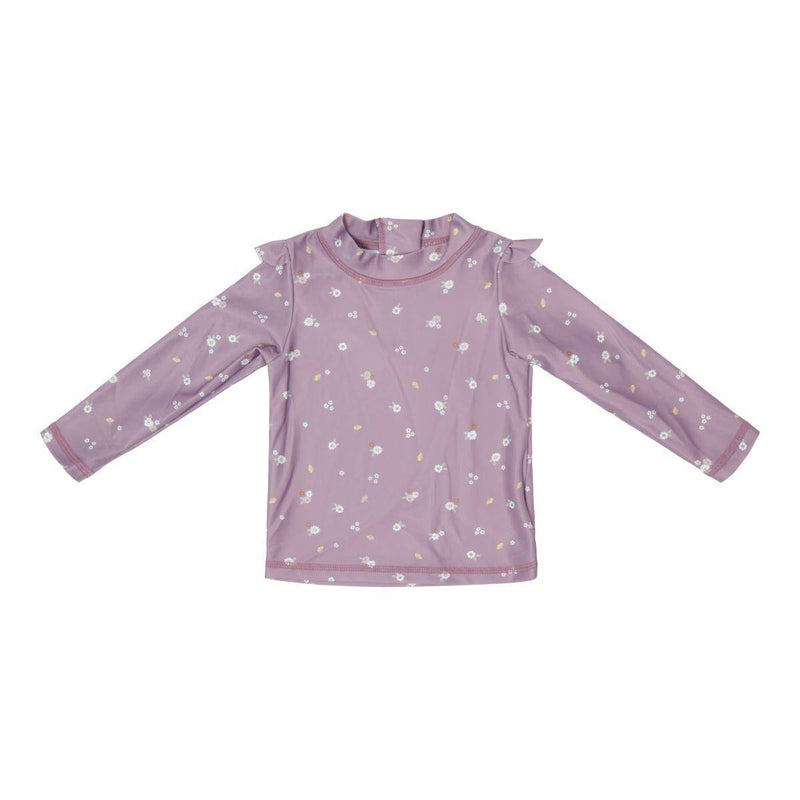 Maillot de bain à volants et manches longues, Mauve Blossum | Little Dutch