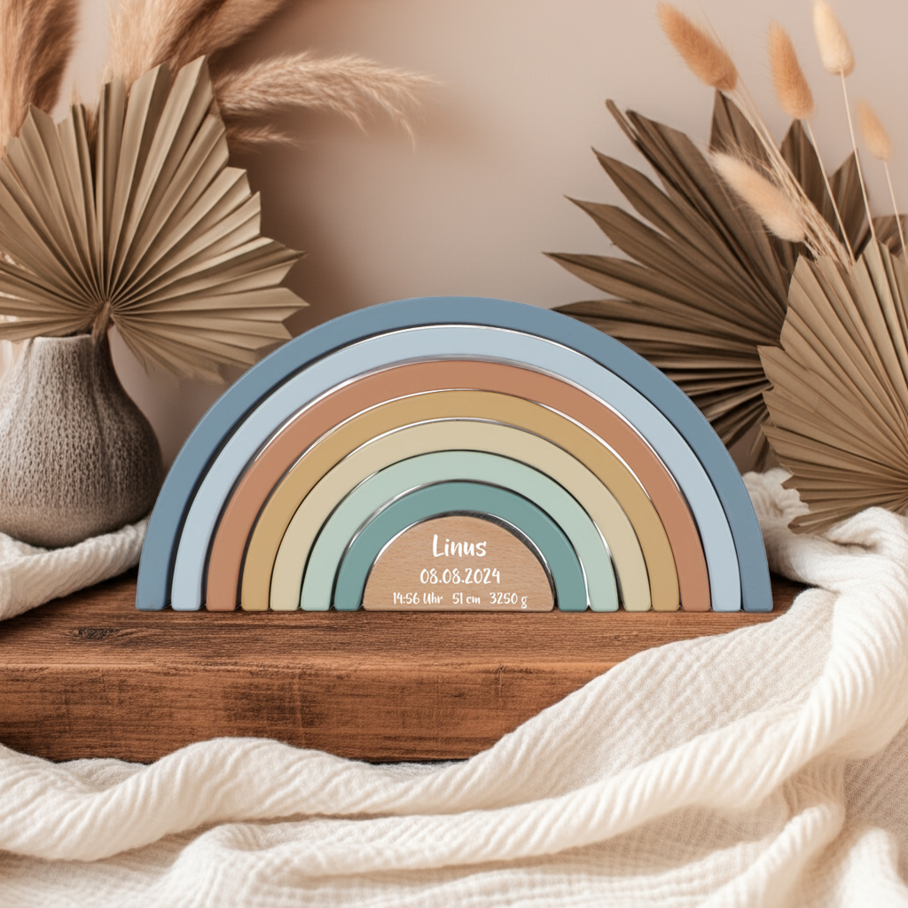Stapelturm Regenbogen Forest Friends "Zur Geburt"