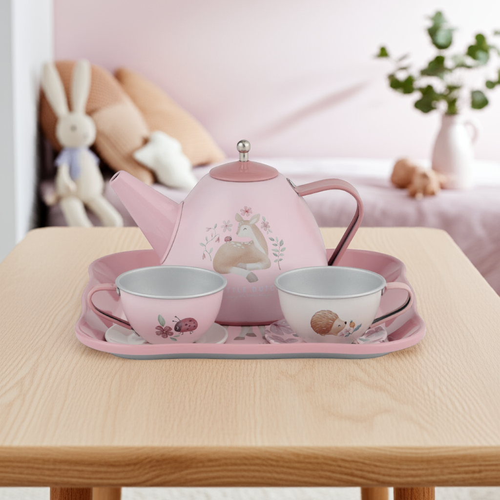Tea set with suitcase Fairy Garden | Little Dutch