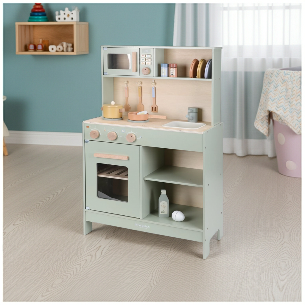 Personalisierte Spielküche aus Holz mit Name – besonderes Geschenk