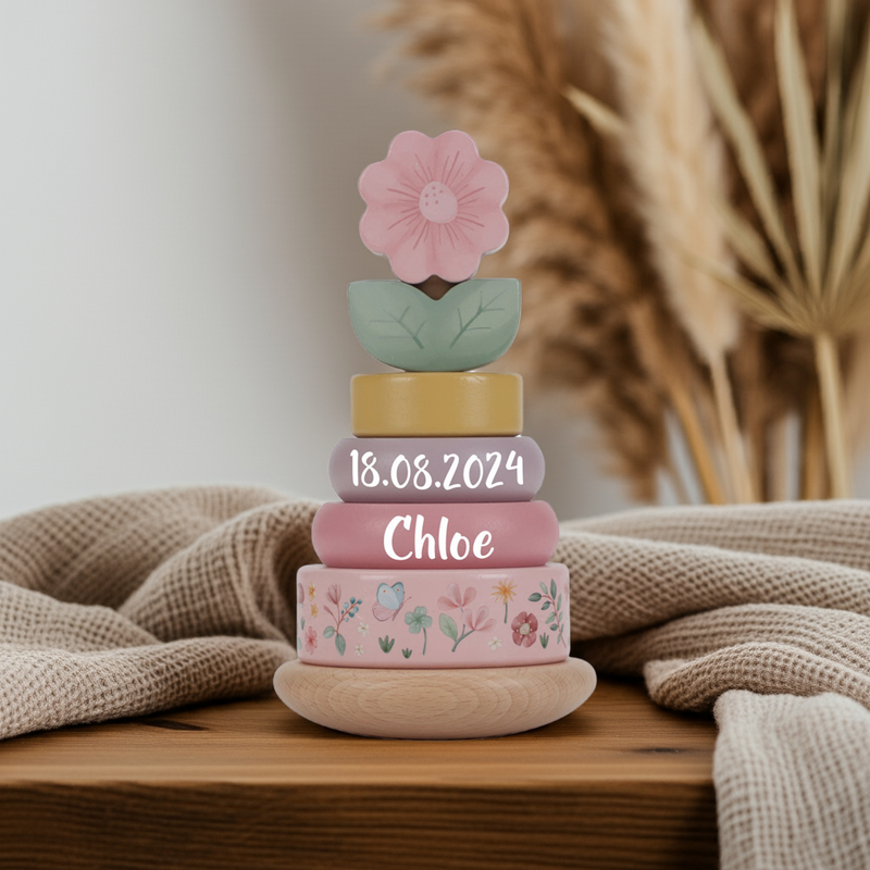Wooden stacking tower Fairy Garden "For birth"