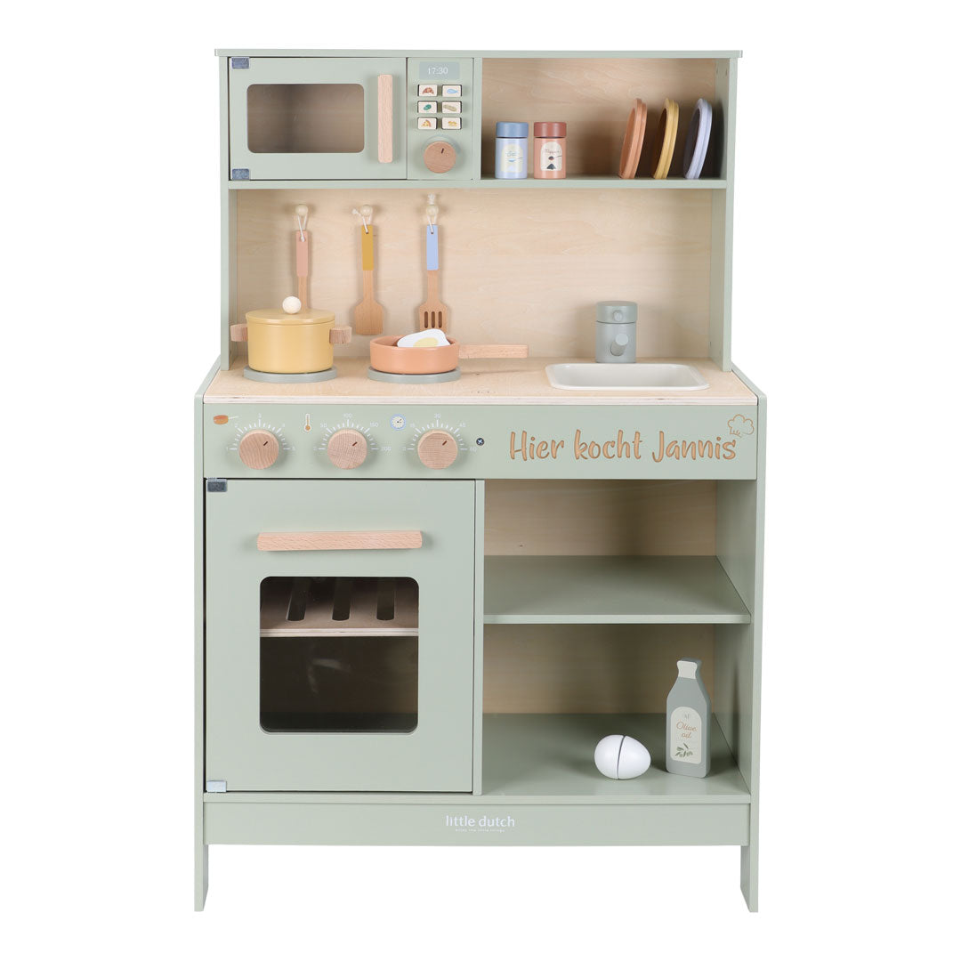 Personalized wooden play kitchen with name – a special gift