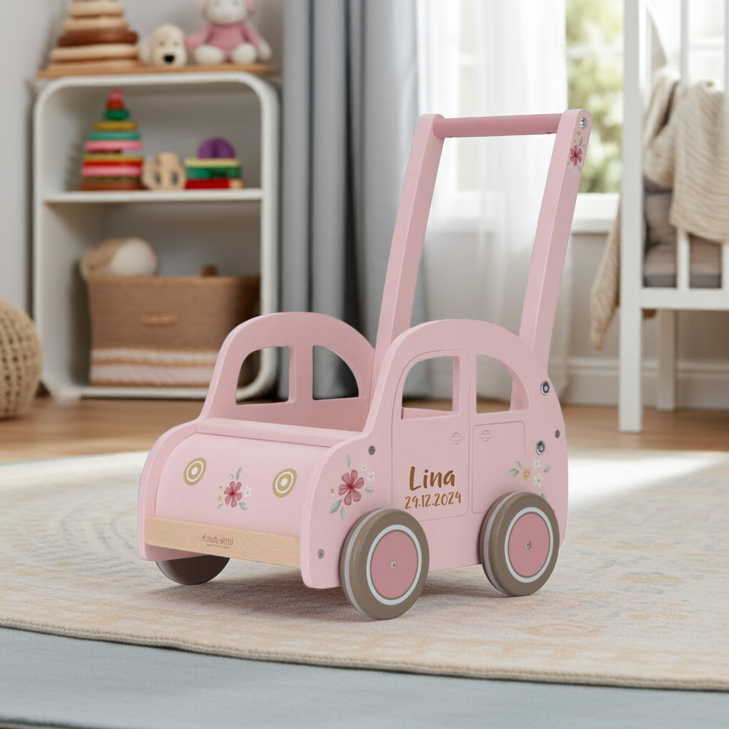 Laufwagen Pink personalisierbar mit Namen & Geburtsdatum