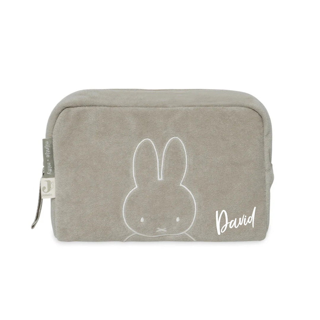 Trousse de maquillage Miffy en tissu éponge, vert olive | Jollein