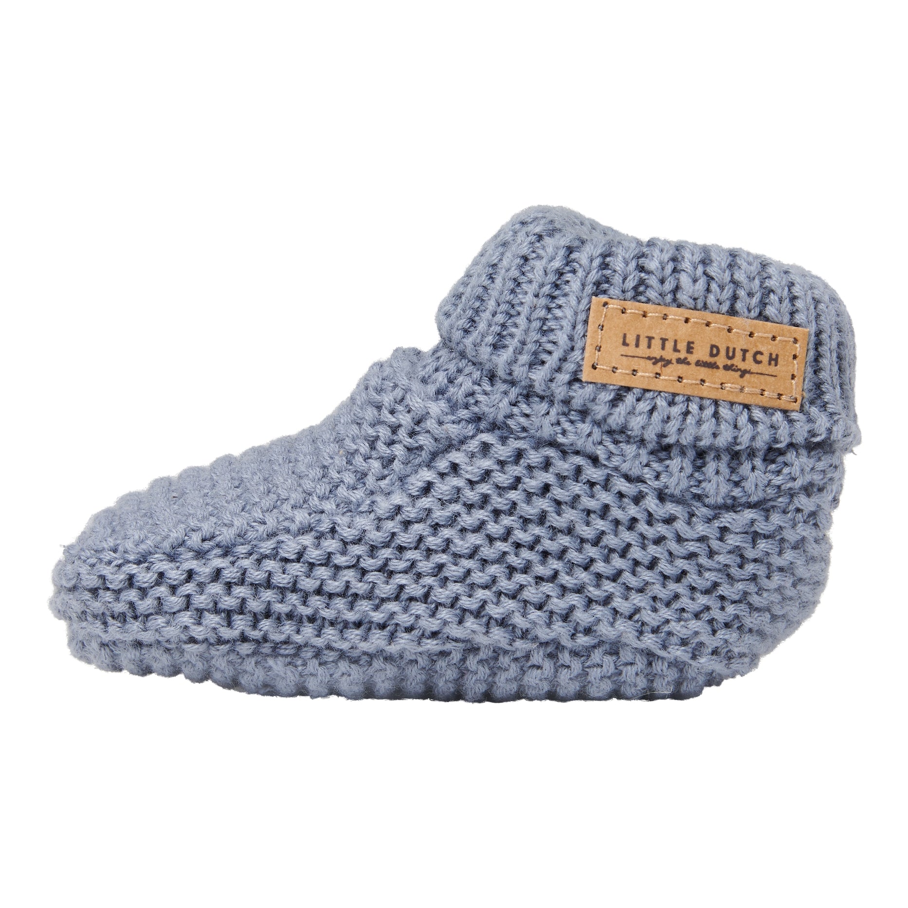 Knitted baby shoes blue | Little Dutch