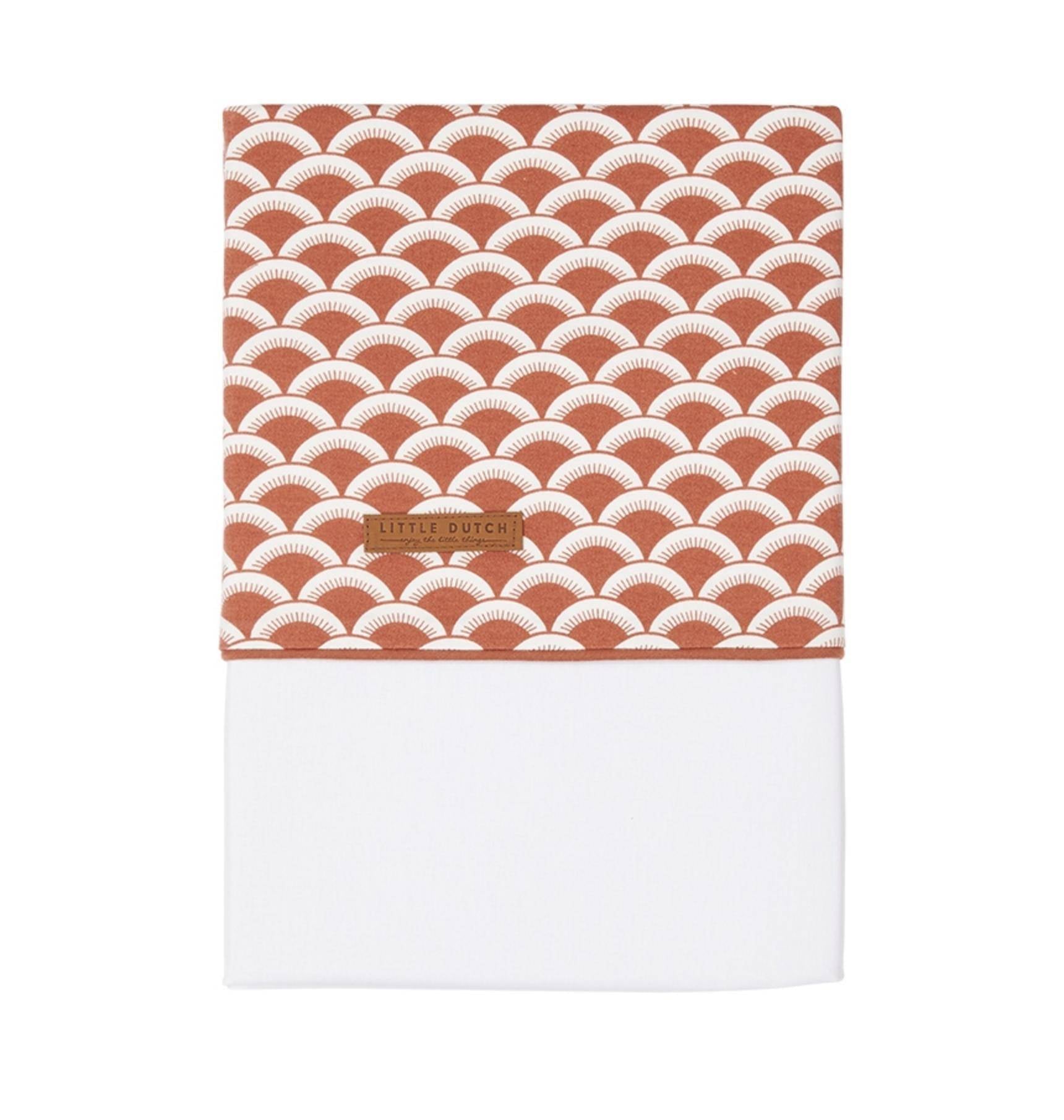 Drap de lit enfant Sunrise rouille 110 x 140 cm, rouge | Little Dutch