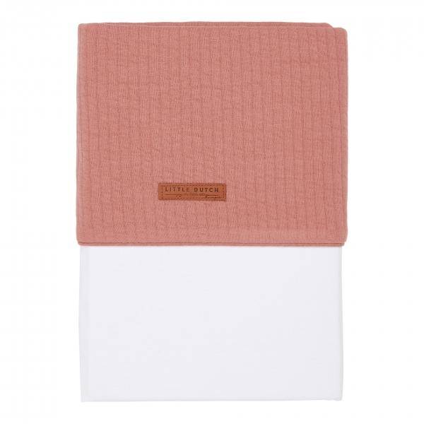 Crib sheet pure pink blush | Little Dutch