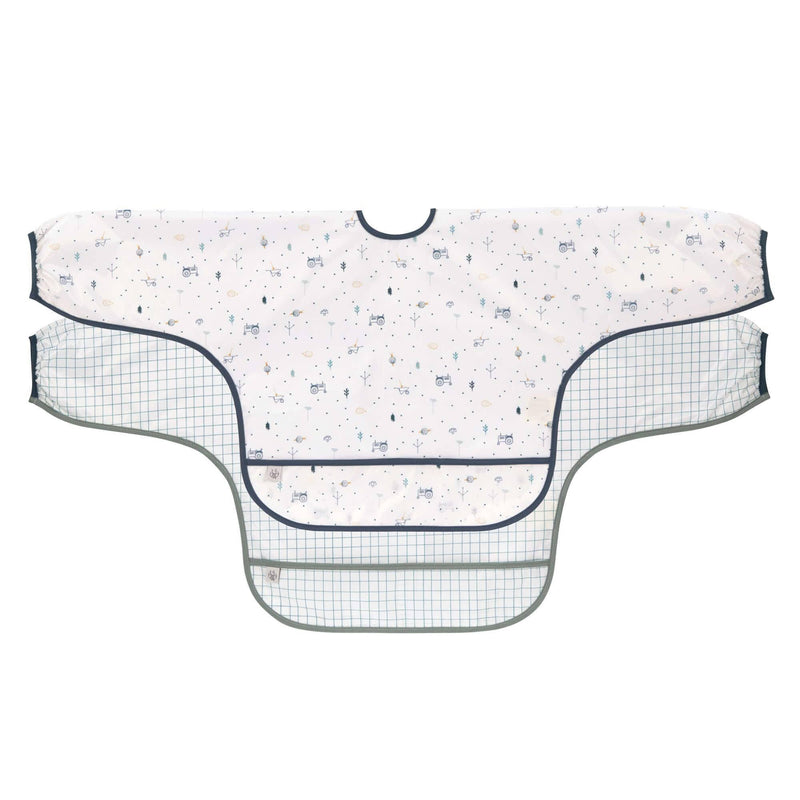 Bibs with Sleeves Set of 2, Garden Explorer Tractor | Lässig
