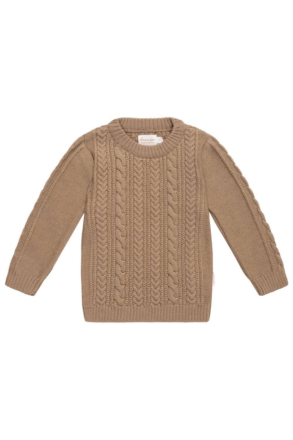 Pullover Strick "Walnut" beige Größe 98-104 | Leevje