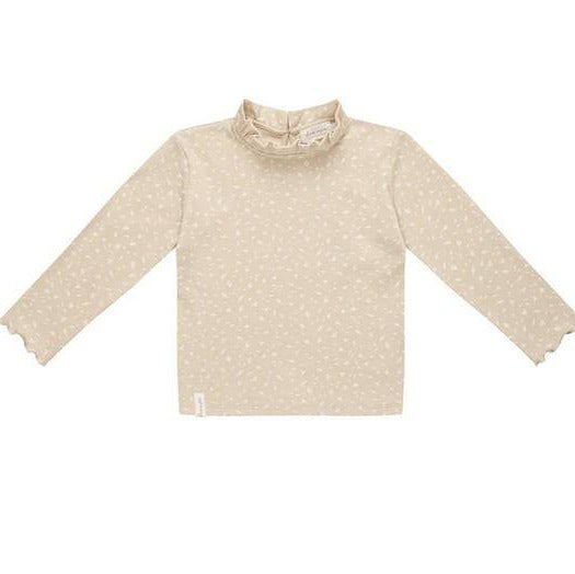 Long-sleeved top with ruffle collar "Tiny Leaves" size 74 / 80 | leevje