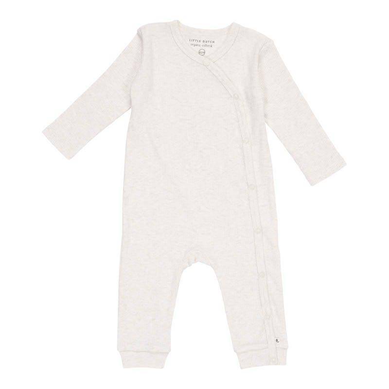 Grenouillère cache-cœur sable pour nouveau-nés et bébés