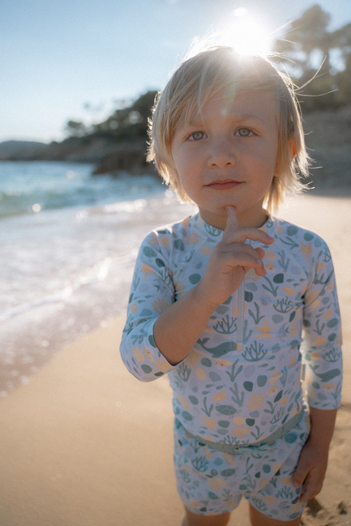 Long-sleeved swimming shirt Seashells Multi-colour | Little Dutch