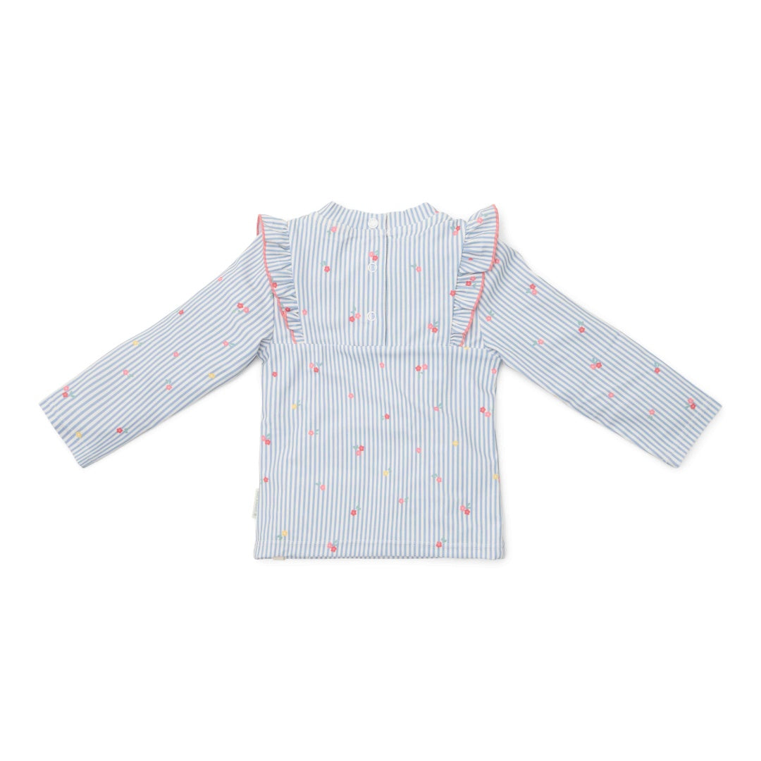 Long-sleeved swim shirt Sunny Flowers Blue | Little Dutch