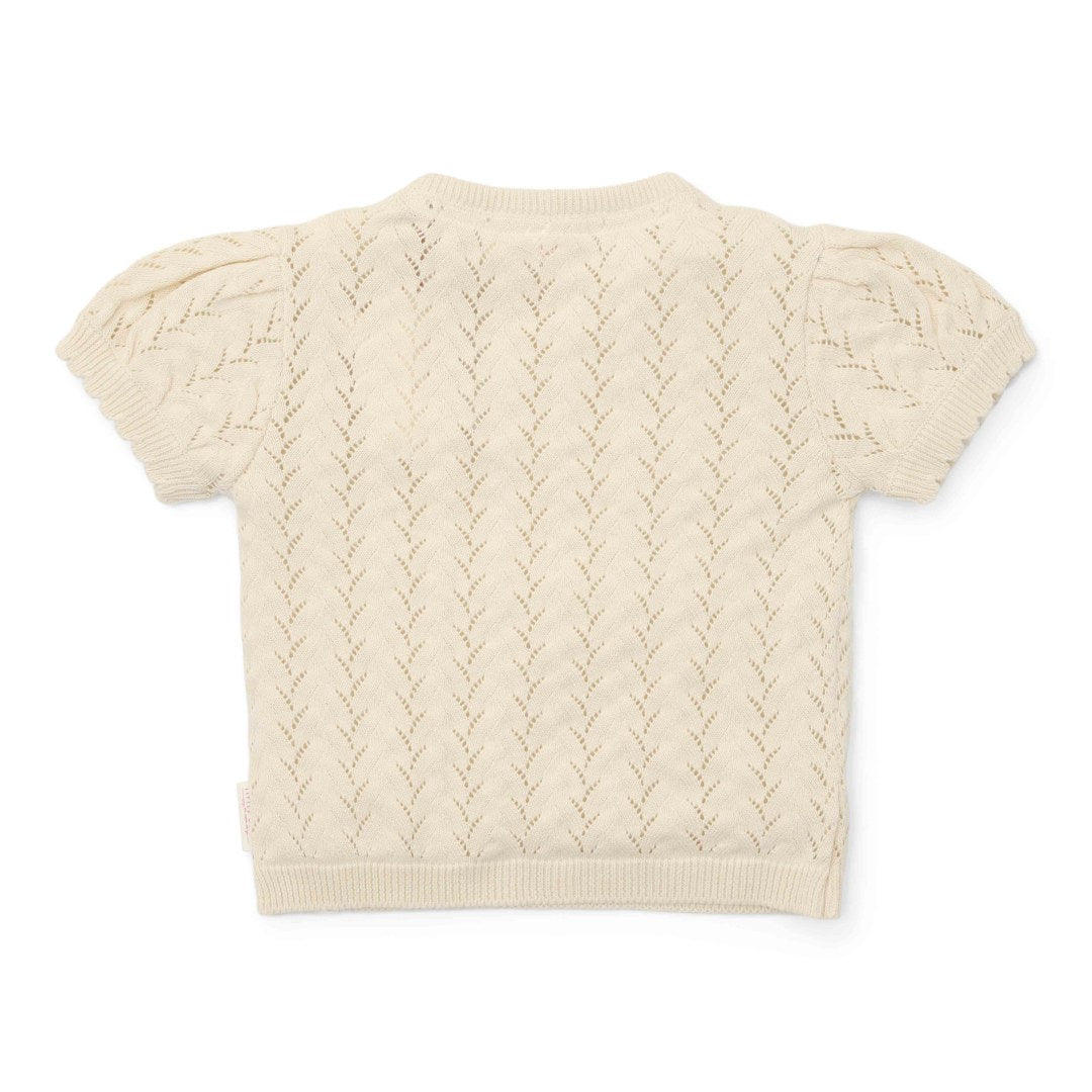 Kurzarm Strickpullover Creme für Babys und Kinder