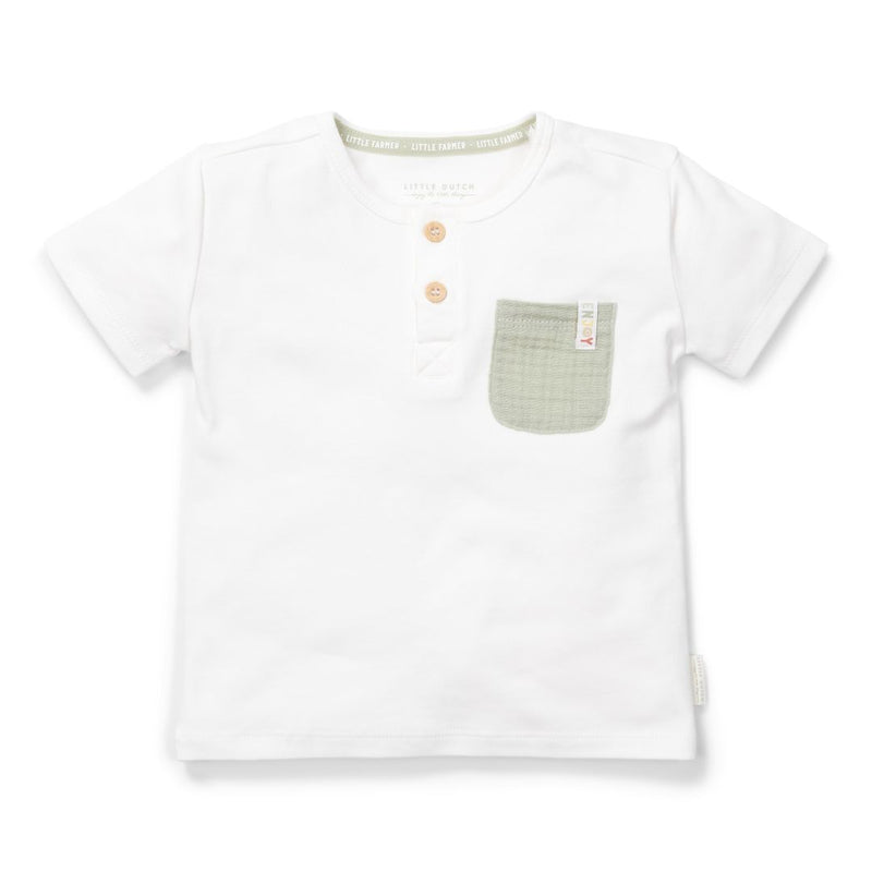 T-shirt short sleeve white Farm Life 74 | Little Dutch