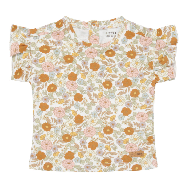 Short-sleeved T-shirt Vintage Little Flowers - 50/56 | Little Dutch