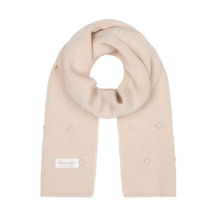 Popcorn knit scarf - Beige / S | leevje