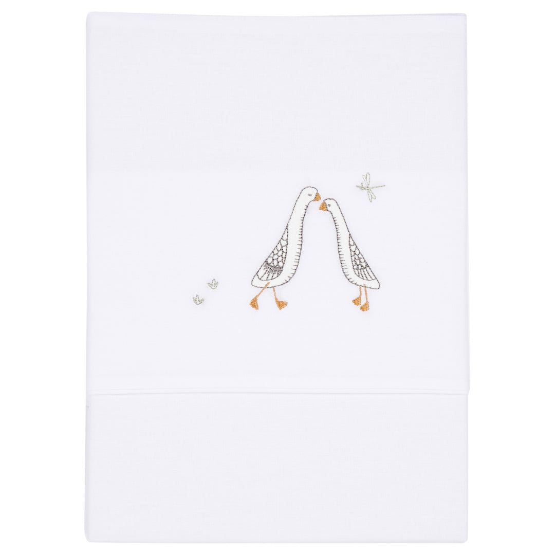 Little Goose embroidered cradle sheet | Little Dutch